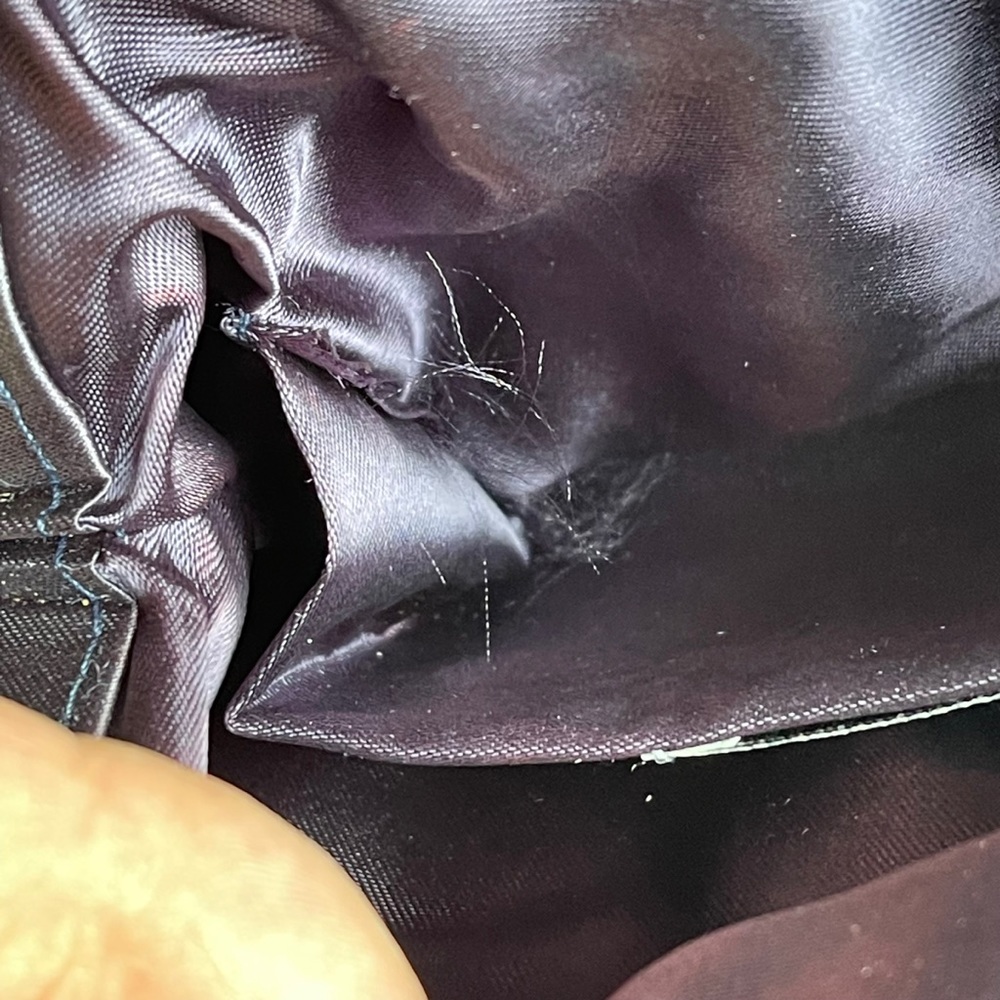 Vintage Vanessa purple silk mini clutch shoulder bag purse w/ braided strap - Picture 7 of 11